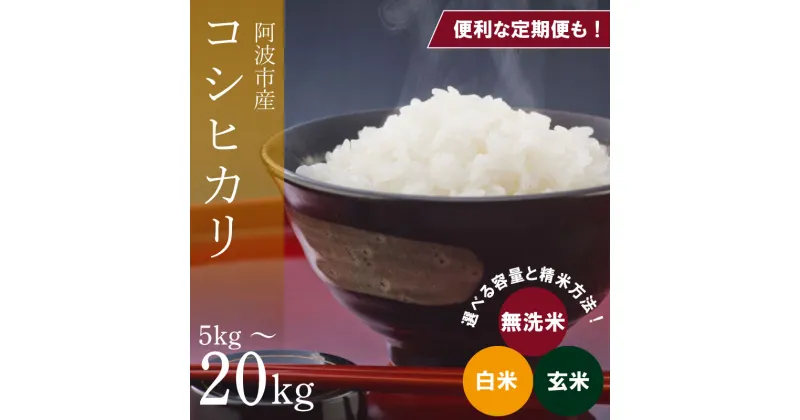 【ふるさと納税】コシヒカリ 選べる容量 5kg～20kg 定期便 3回 6回 令和6年産 米 こめ ご飯 ごはん おにぎり 白米 精米 卵かけご飯 食品 備蓄 備蓄米 保存 防災 ギフト 贈答 プレゼント お取り寄せ グルメ 送料無料 徳島県 阿波市 栗栖農園