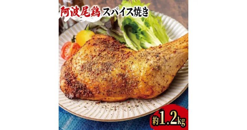 【ふるさと納税】 阿波尾鶏 鶏肉 スパイシーローストチキン 2本（約1.2kg） 鳥肉 とりにく 鶏 鳥 とり チキン モモ もも肉 スパイス 焼き鳥 焼鳥 串カツ 地鶏 ブランド 高級 ギフト プレゼント 贈答 お取り寄せ グルメ クリスマス 冷凍 真空パック 小分け 個包装 送料無料