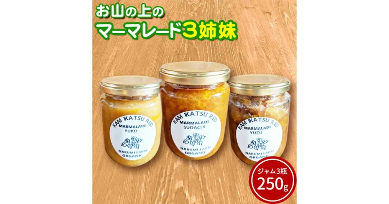 【ふるさと納税】お山の上の マーマレード 3姉妹 3瓶 約250g NARUMIFARM 《30日以内に出荷予定(土日祝除く)》｜ ジャム マーマレード 保存料不使用 オーガニック 有機 柑橘 柚香 柚子 すだち ご当地 ご当地ジャム パン ヨーグルト 肉 徳島県 上勝町 送料無料