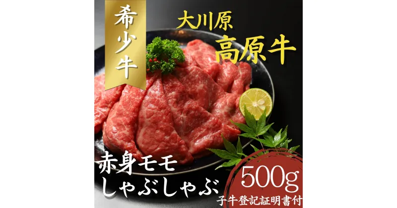 【ふるさと納税】大川原高原牛　赤身モモしゃぶしゃぶ　500g［和牛 希少 佐那河内 さなごうち 大川原高原 牛肉 鍋 赤身 もも肉 贅沢 あっさり 冷しゃぶ サラダ 牛丼 弁当 レシピ 冷凍 ギフト 贈答］