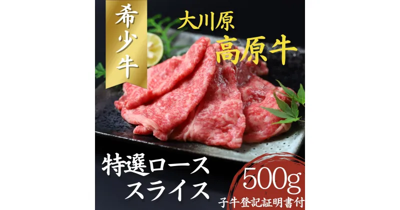 【ふるさと納税】大川原高原牛　特選ローススライス　500g［和牛 希少 佐那河内 さなごうち 大川原高原 牛肉 鍋 特選 ロース 贅沢 炒め物 煮物 肉じゃが すき焼き 牛丼 弁当 レシピ 手軽 冷凍　ギフト 贈答］