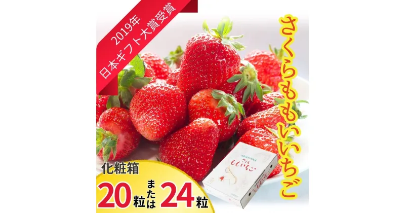 【ふるさと納税】さくらももいちご(20粒または24粒入り化粧箱)　※2025年1月上旬頃から発送　※北海道・沖縄・離島への配送不可［佐那河内産 ブランドいちご ギフト大賞 ジューシー 高級 パック 化粧箱］