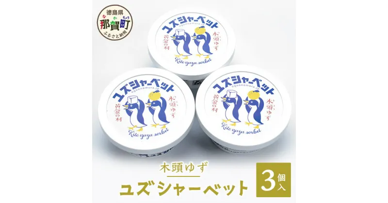 【ふるさと納税】木頭ゆず ユズシャーベット 3個入り 115ml×3個 OM-68【徳島県 那賀町 徳島 木頭 木頭柚子 ゆず ユズ シャーベット アイス デザート スイーツ 柑橘 国産 果汁 果皮 特製 ご当地 お取り寄せ グルメ お試し 要冷凍 厚さ 対策 熱中症 予防】