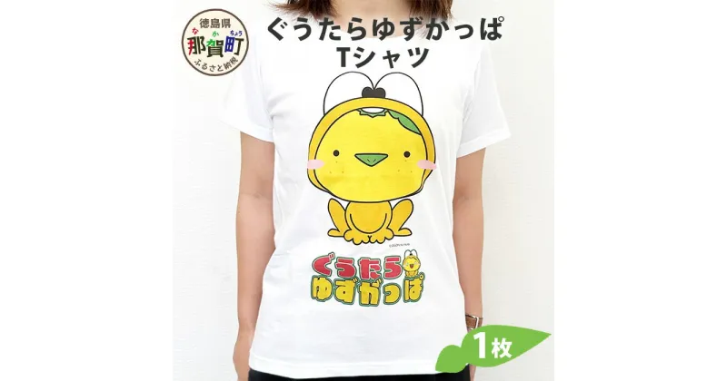 【ふるさと納税】ぐうたらゆずがっぱ Tシャツ 1枚【徳島県 那賀町 ゆずがっぱ かっぱ カッパ 河童 グッズ かわいい シンプル Tシャツ ふく 服 半袖 Lサイズ L 親子 ペア ご当地キャラ】OM-110