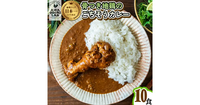 【ふるさと納税】 カレー レトルト 阿波尾鶏 10食入り 骨つき地鶏のごちそうカレー 徳島 地鶏 あわおどり お手軽調理 簡単調理