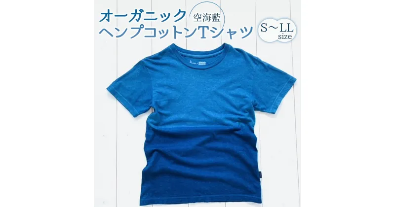 【ふるさと納税】 シャツ Tシャツ 藍染 男女兼用 オーガニック ヘンプ コットン 藍 藍染め 海 空 水平線 ラッピング プレゼント